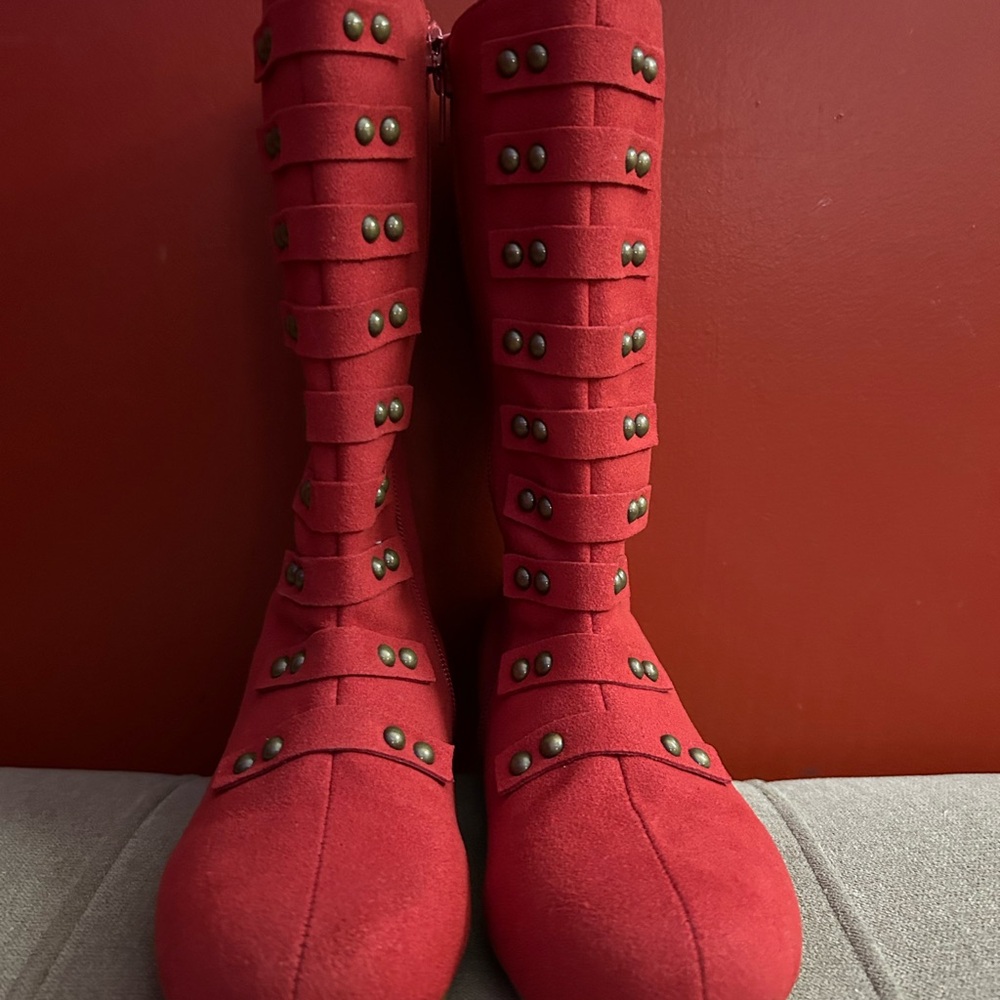 Mia Belle Military red boots size 2. Worn for pictures only